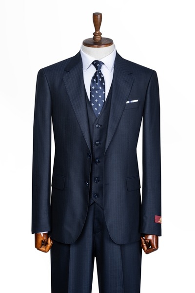 ilayda emir Luxury Men's Suit, Slim Fit, Blazer, Striped Swallow Collar