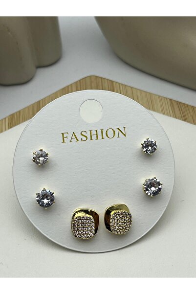 BİJU YILMAZ 26vipkp83 -gold luxury steel earring set