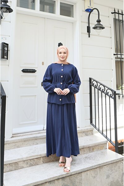 NİSUM MODA Modal Suit with Gathered Skirt