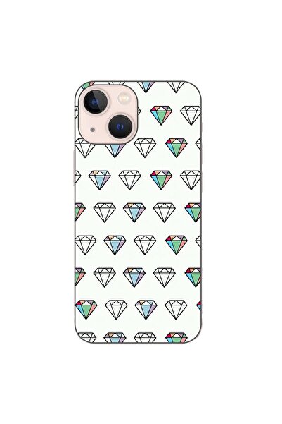 OEM Калъф, съвместим с Apple iPhone 13 Mini, силиконов гел TPU модел, с диама...