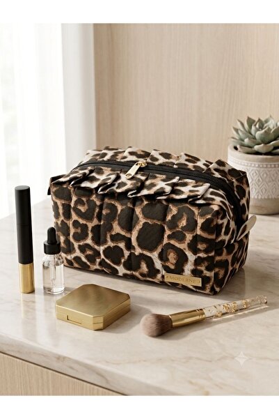 Love Angels Leopard Makeup and Organizer Handbag Dimensions 25X15X8