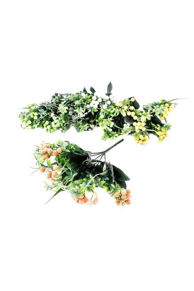 OEM Flori Artificial Buchet Bobite Mari Brumate Si Frunze Verde