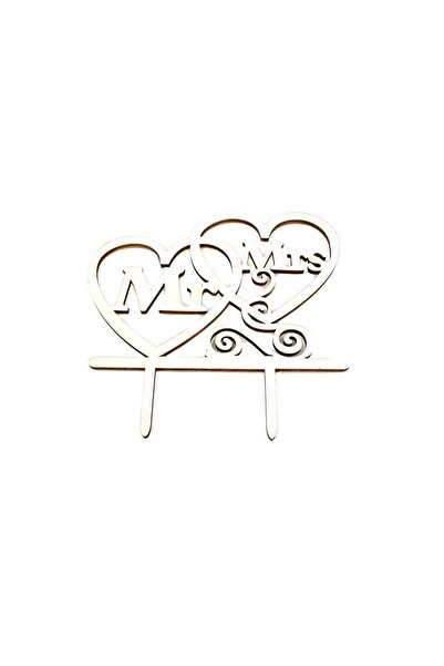 OEM Cake Topper "Hearts With Mr&Mrs"