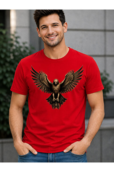 VODEXA Men's Oversize T-Shirt with Horse Print, 100% Cotton, Comfortable Fit