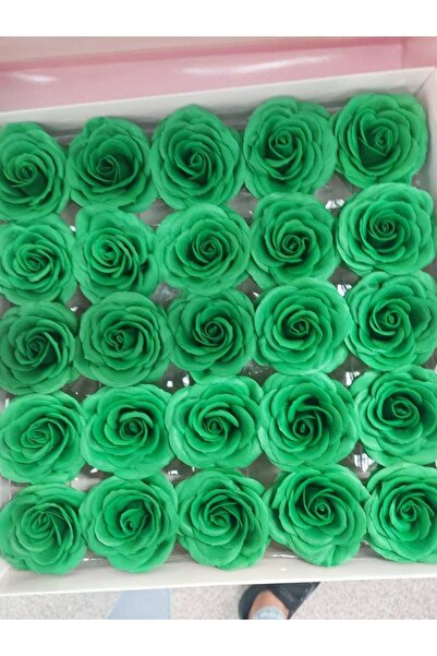 OEM Set 25 Trandafiri De Sapun Parfumati, Aspect Criogenat, 7cm Verde