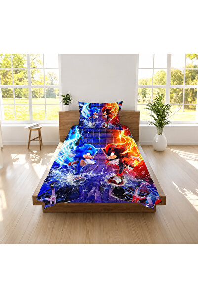 hediyechy Gift Duvet Cover Super Mario Sonic Themed 3D Digital Printed Single...