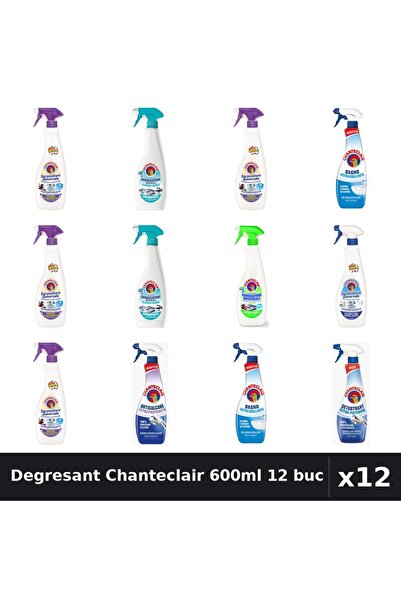 Chanteclair Set 12 Degresant Universal 600-625ml - 8 Arome Asortate - Curaten...
