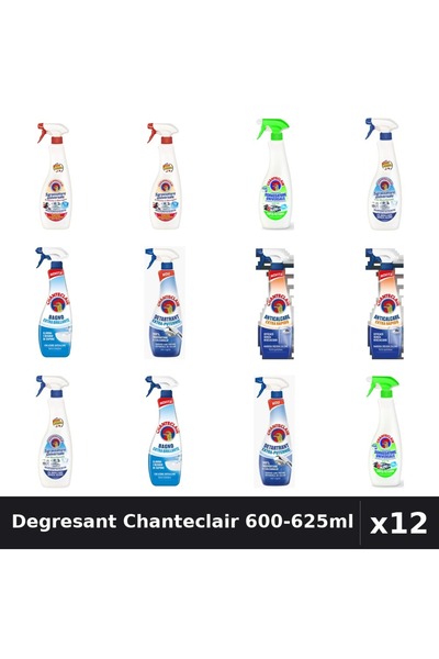 Chanteclair Set 12 Degresant Universal 600-625ml - 6 Arome, Anticalcar, Detar...