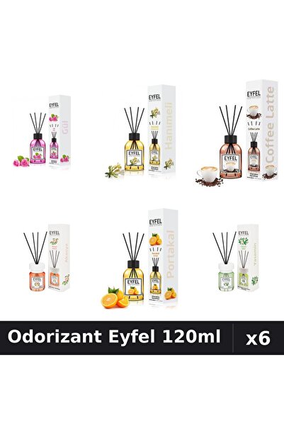 Eyfel Set 6 Odorizante Camera Betisoare - 6 Arome Asortate, 120ml Parfum