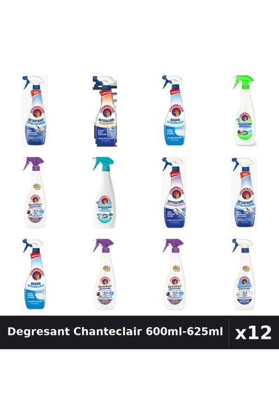 Chanteclair Set 12 Degresant Universal 600ml-625ml - 9 Arome, Anticalcar, Det...