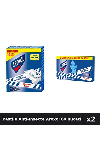 Aroxol Set 2 Pastile Anti-Insecte 60 bucati - Protectie Eficienta Gandaci, Ta...