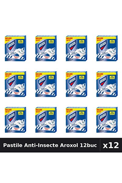 Aroxol Set 12 Pastile Anti-Insecte - Spirale Protectie Gandaci, Tantari, Muste
