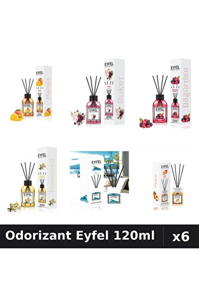 Eyfel Set 6 Odorizante Camera Betisoare - 6 Arome Asortate, 120ml Parfum