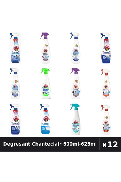 Chanteclair Set 12 Degresant Universal 600ml-625ml - 9 Arome, Detartrant, Ant...