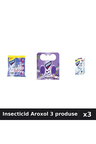 Aroxol Set 3 Insecticid - Pastile 20+2 bucati, Aparat Electric - Protectie In...