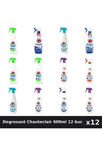 Chanteclair Set 12 Degresant Universal 600-625ml - 8 Arome, Anticalcar, Detar...