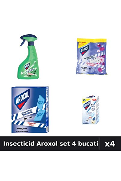 Aroxol Set 4 Insecticid - Spray 400ml, Pastile 20+30 buc, Aparat Electric - P...