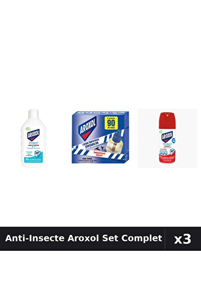 Aroxol Set 3 Anti-Insecte - Loțiune 200ml, Spray 100ml, Aparat 45 Nopți