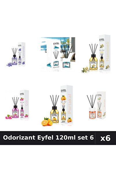 Eyfel Set 6 Odorizante Camera Betisoare - 6 Arome Asortate, 120ml Parfum Intens