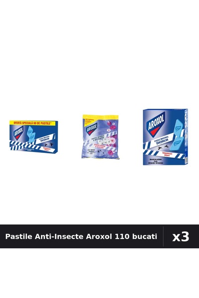 Aroxol Set 3 Pastile Anti-Insecte - 20, 30, 60 bucati - Protectie Eficienta Casa
