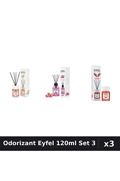 Eyfel Set 3 Odorizant Camera Betisoare 120ml - Acacia, Trandafir, Red Dragon