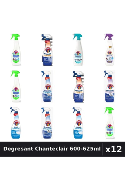 Chanteclair Set 12 Degresant Universal 600-625ml - Lămâie, Lavandă, Anticalca...