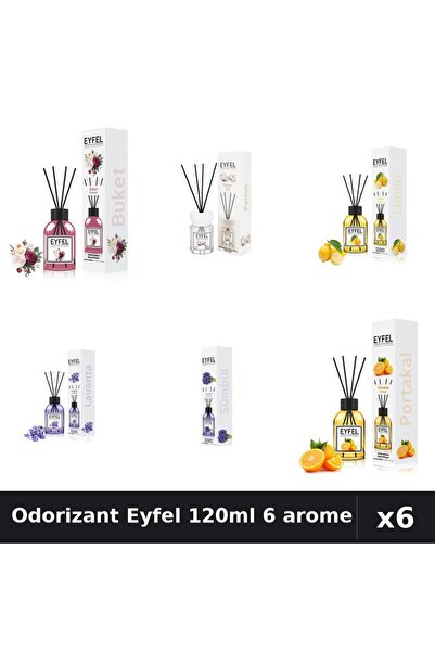Eyfel Set 6 Odorizante Camera Betisoare - 6 Arome Asortate, 120ml Parfum