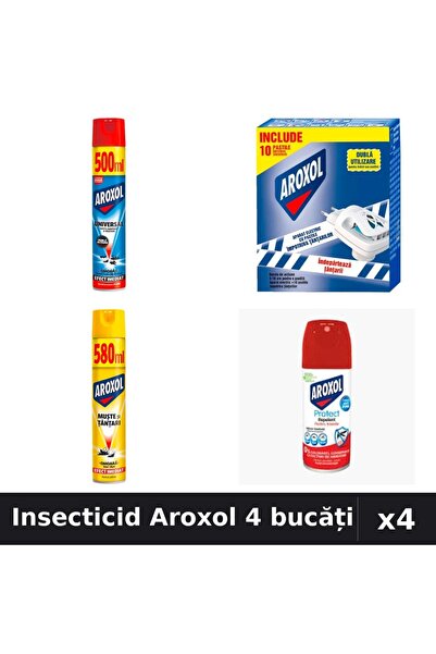 Aroxol Set 4 Spray Insecticid 500ml, 580ml, 100ml - Anti-Insecte Eficient