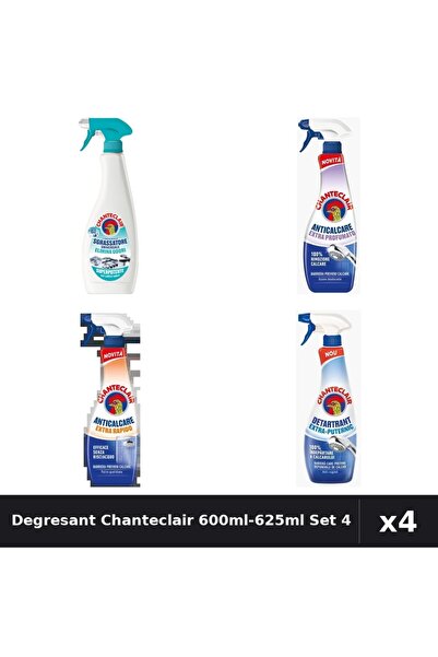 Chanteclair Set 4 Degresant Universal 600ml-625ml - Anti-Miros, Anticalcar, D...