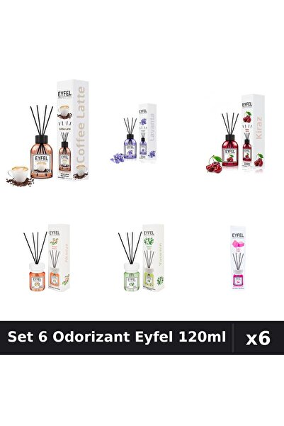 Eyfel Set 6 Odorizante Camera Betisoare, Acacia, Bubble Gum, Cafea, Cirese, I...