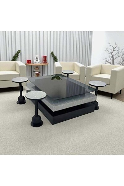 Tables Coffee Tables Feature a Stylish Marble Design That Combines Black and ...