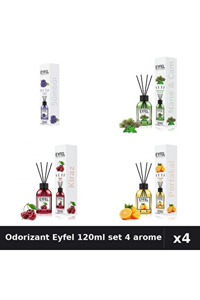 Eyfel Set 4 Odorizant Camera Betisoare - Zambile, Pin Menta, Cirese, Portocal...