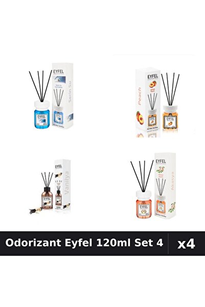 Eyfel Set 4 Odorizant Camera Betisoare 120ml - Cool Water, Piersica, Vanilie,...