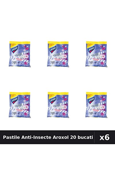 Aroxol Set 6 Pastile Anti-Insecte 20 bucati - Protectie Gandaci, Tantari, Muste