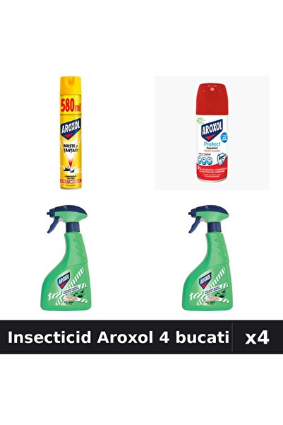 Aroxol Set 4 Spray Insecticid 100ml, 400ml, 580ml - Anti Gandaci, Tantari, Muste