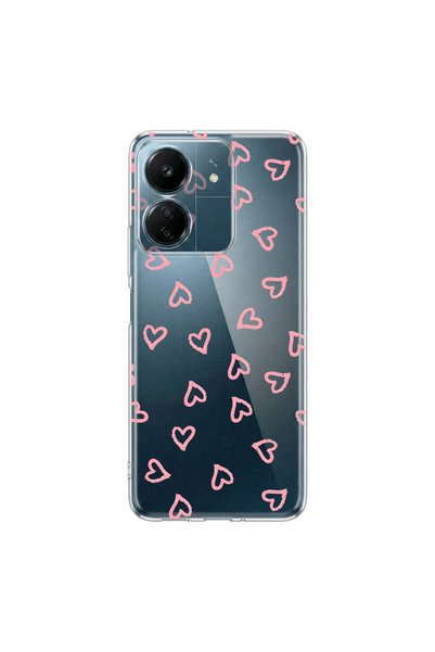 PPKin حافظة شفافة متوافقة مع Redmi 13C بتصميم Heart 7