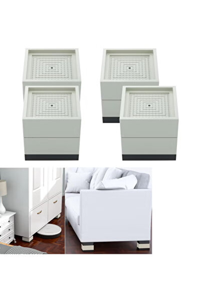 TAPIT 4PCS Bed Foot Booster Sofa Floor Protector Furniture Risers Adjustable ...