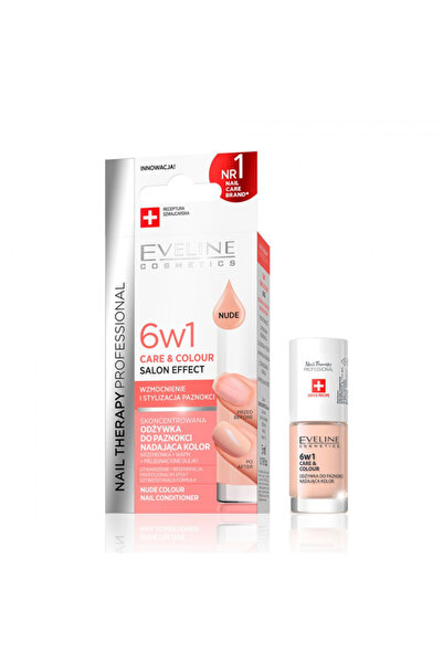 Eveline Tratament unghii 6 în 1, 5 ml, Îngrijire și Culoare Nude