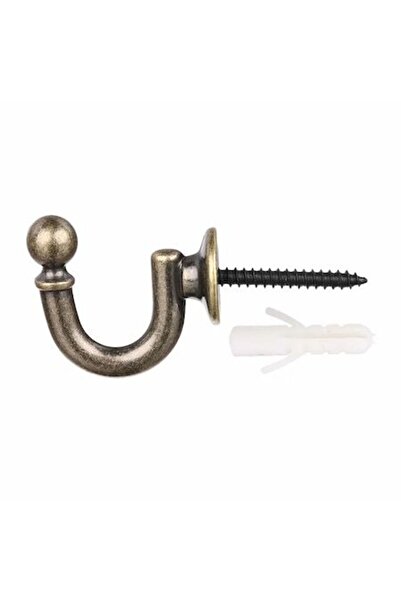 SHOPIENS Metal Hook for Curtain Drapery 35mm Antique Gold Made of Steel With ...