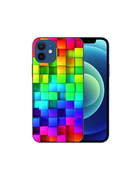 OEM Husa compatibila cu Apple iPhone 12 Silicon Gel Tpu Model Colorful Cubes