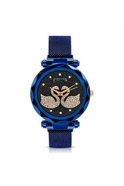 Watch Ceas de damă cu brățară magnetică, Francesca di Geneva, Albastru, FF222