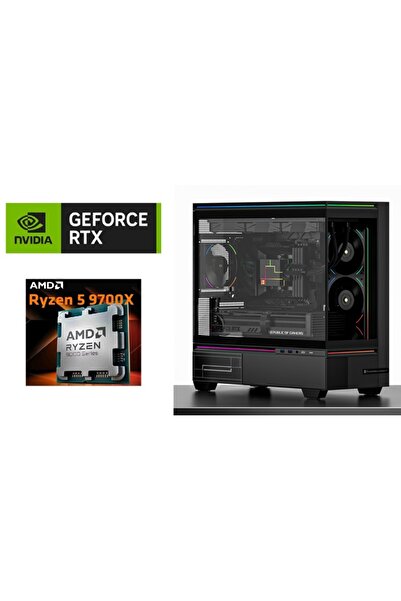 Other كمبيوتر ألعاب بمعالج AMD Ryzen 5 9700، لوحة أم ASUS A620M، بطاقة رسومات...