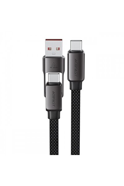 Acefast Cablu de date și încărcare USB-C - USB-A / USB-C C13-05, 60W, 0.2m, N...