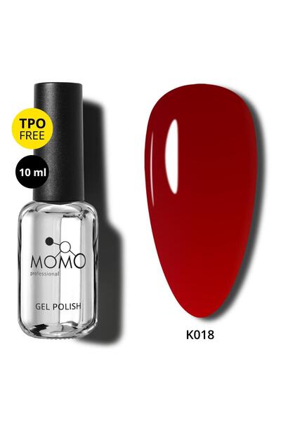 MOMO professional Kalıcı Oje K018, Yarı Şeffaf Koyu Kırmızı, 10 ml