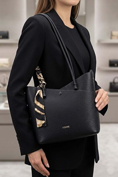Ayakkabı Fuarı Elit Vsn3114C Women's Scarf Shoulder Bag Black