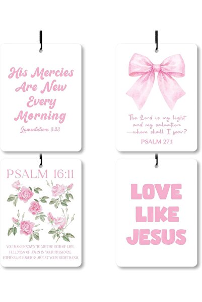 Other 4pcs Pink Christian Car Air Freshener, 4 Styles Christian Hanging Cute ...