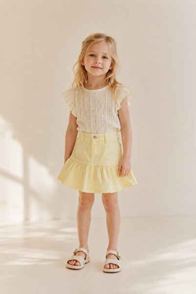morbella Summer Pastel Colors Ruffled Mini Girls' Skirt