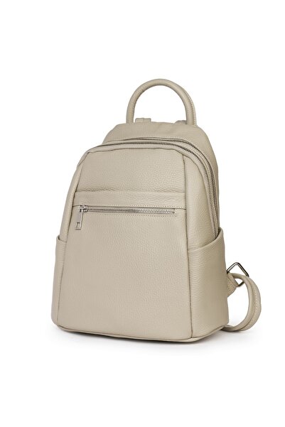myOwn Women's gray leather backpack Jonathan