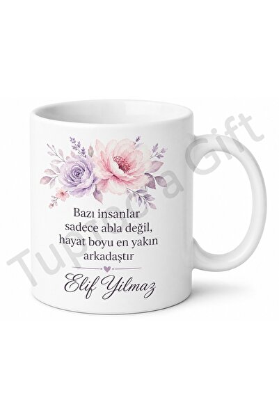Tupya Gift Dünyanın En İyi Ablası Yazılı Baskılı Kupa Bardak Hediye Abla Hedi...