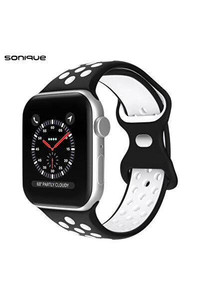 Sonique Λουράκι Σιλικόνης Sport για Apple Watch (38/40/41MM) Μαύρο / Λευκό